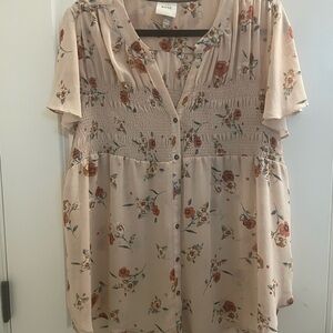 Floral Button-Up Blouse